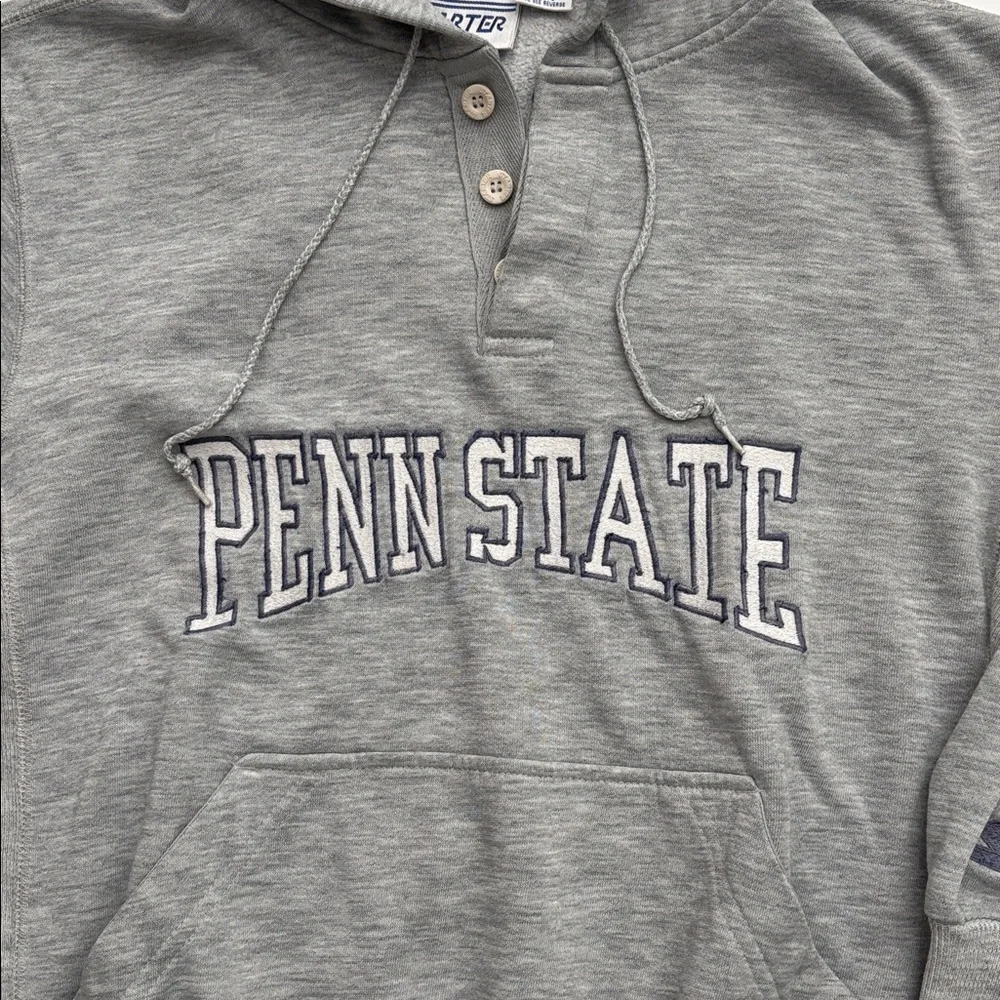Vintage 90s Starter Penn State Embroidered Hoodie Sweatshirt Grey size Medium